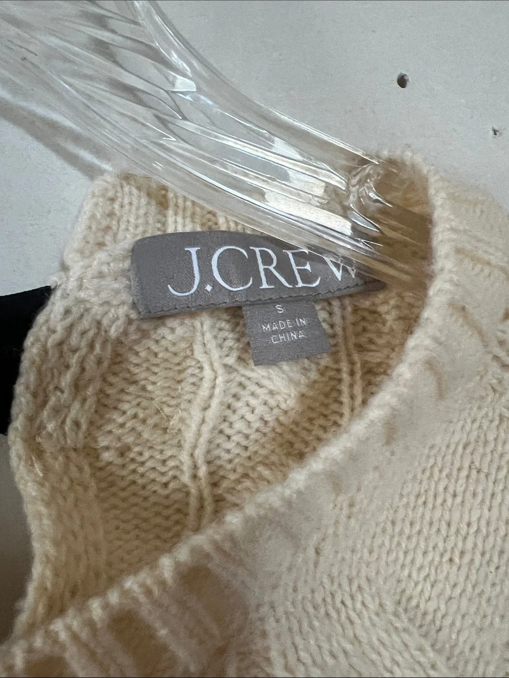 J. Crew Cream Cable Knit Crewneck Sweater